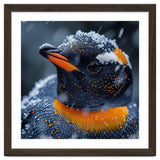 Close Up Penguin In Snow With Water Droplets thumbnail