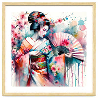 Watercolor Geisha Dancer #2