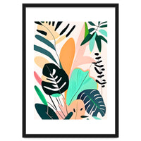 Pastello, Tropical Pastel Jungle, Botanical Neutral Muted Colors, Nature Plants Drawing Monstera, Exotic Bohemian Summer
