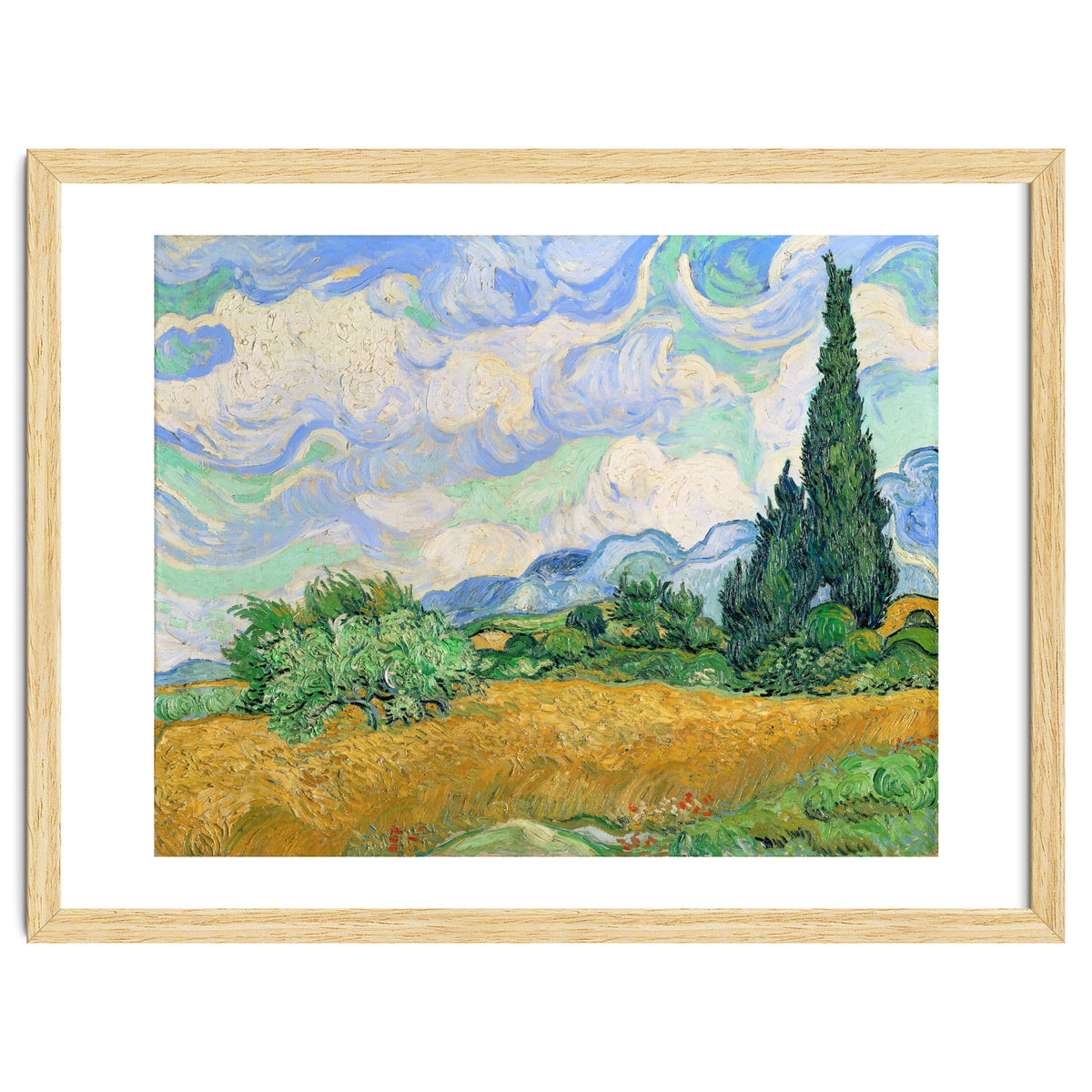 Wheat Field with Cypresses.