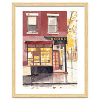 Cozy Bookshop, Autumn Book Shop Street Art, LibraryBook Store