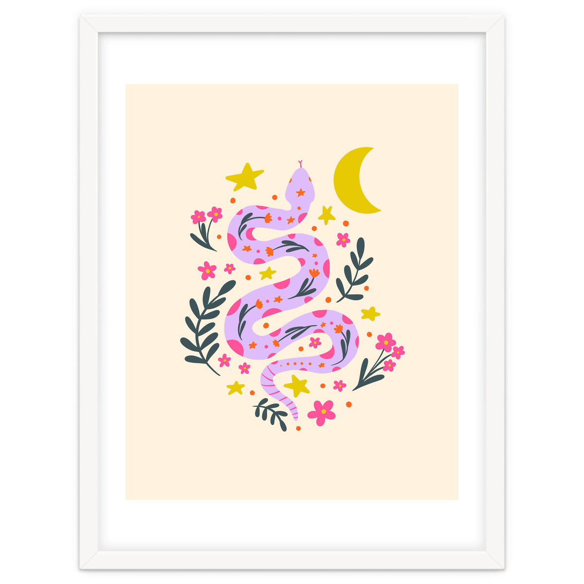 Lunar Snake  - lavander and cream