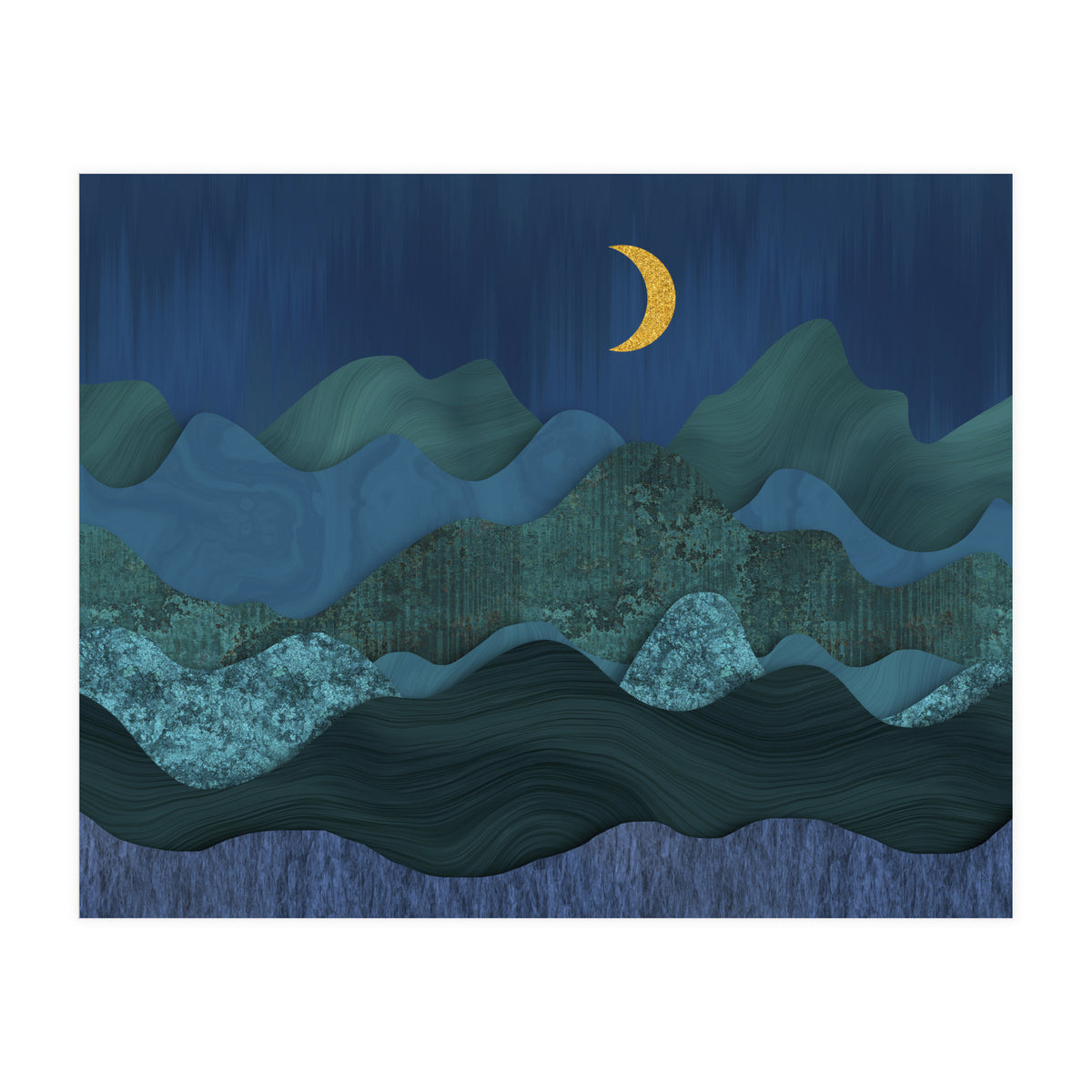 Abstract Landscape Moody Moonrise (Print Only)