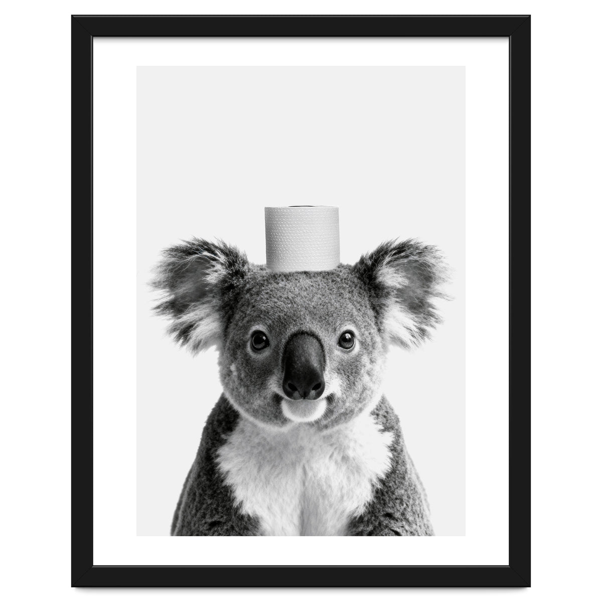 Koala, Toilet Paper Crown, Cute Animal Bathroom Art