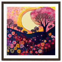 Folk Sunset Over Floral Hills