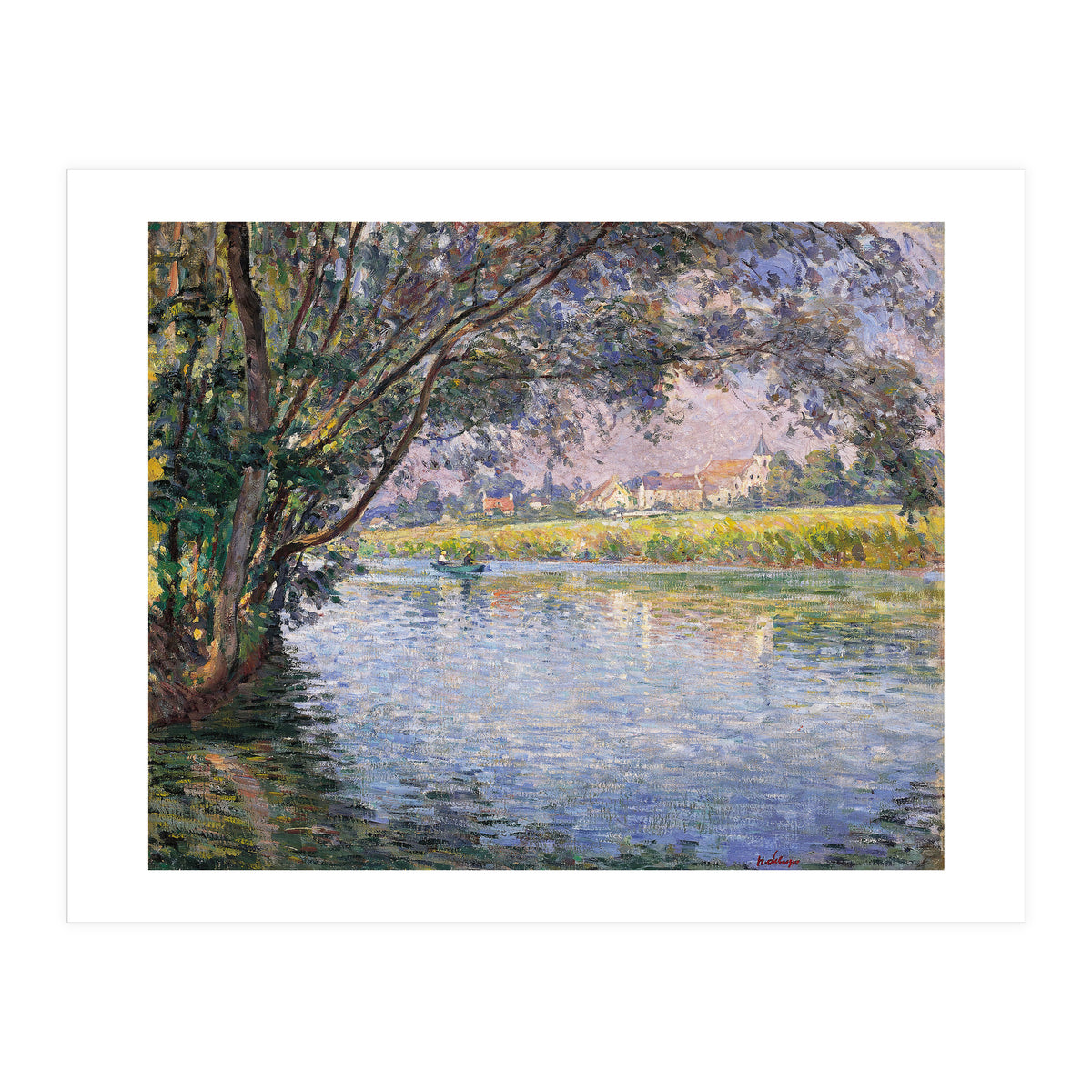 Henri Lebasque (Champigné, 1865-Le Cannet, 1937). Banks of the RIver Marne near Montévrain (ca. 1... (Print Only)