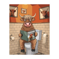 Highland Cow On The Toilet (Print Only)