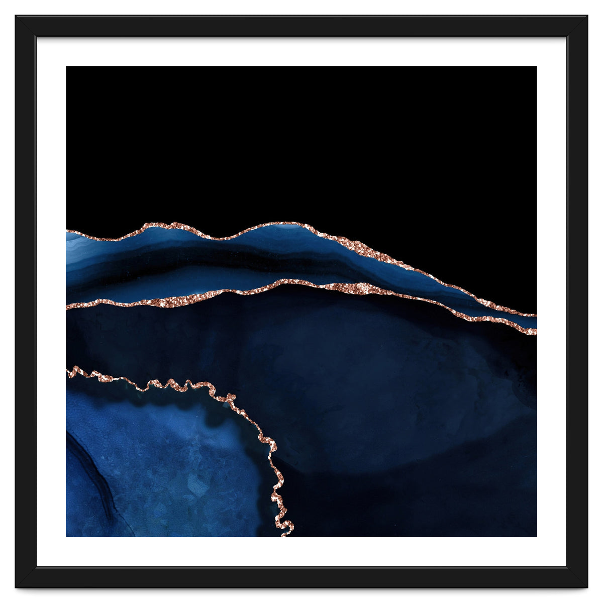 Navy & Rose Gold Agate Texture 05