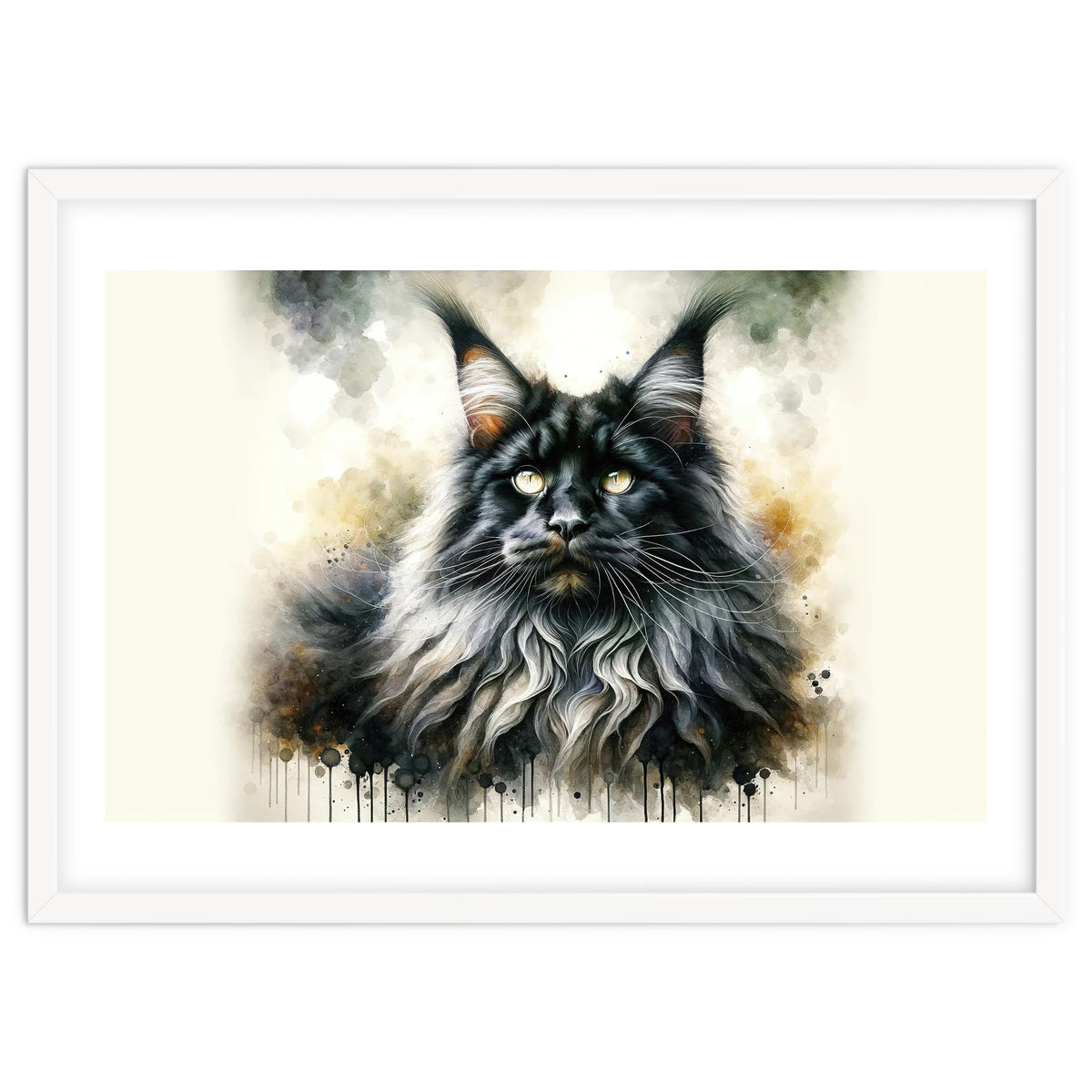 Majestic Long Haired Cat Portrait