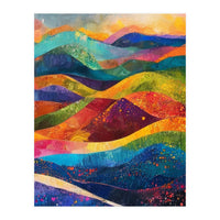 Vibrant Abstract Patchwork Landscape Art (Print Only)