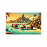 Vintage Bora Bora Poster, French Polynesia (Print Only) thumbnail
