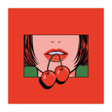 Pop Art Cherry Bold Lips With A Classic Design (Print Only) thumbnail