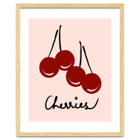 Cherries modern simple minimalistic red cute Fruit wall art