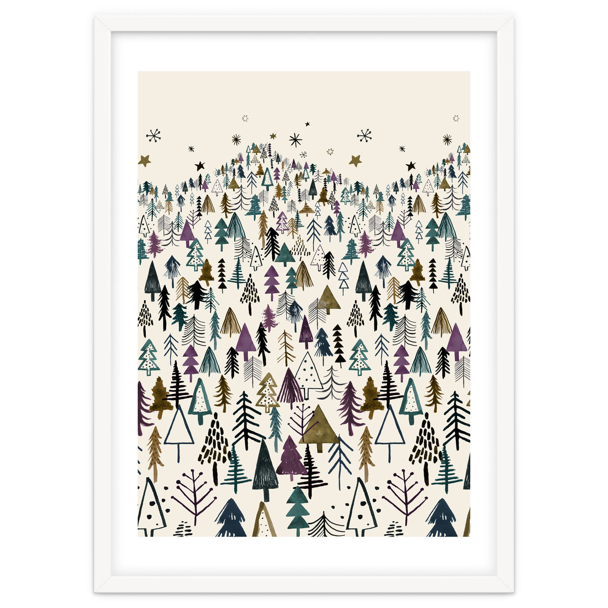 Mountain Forest Trees Winter