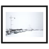 Street light and Bench in Winter snowscape thumbnail