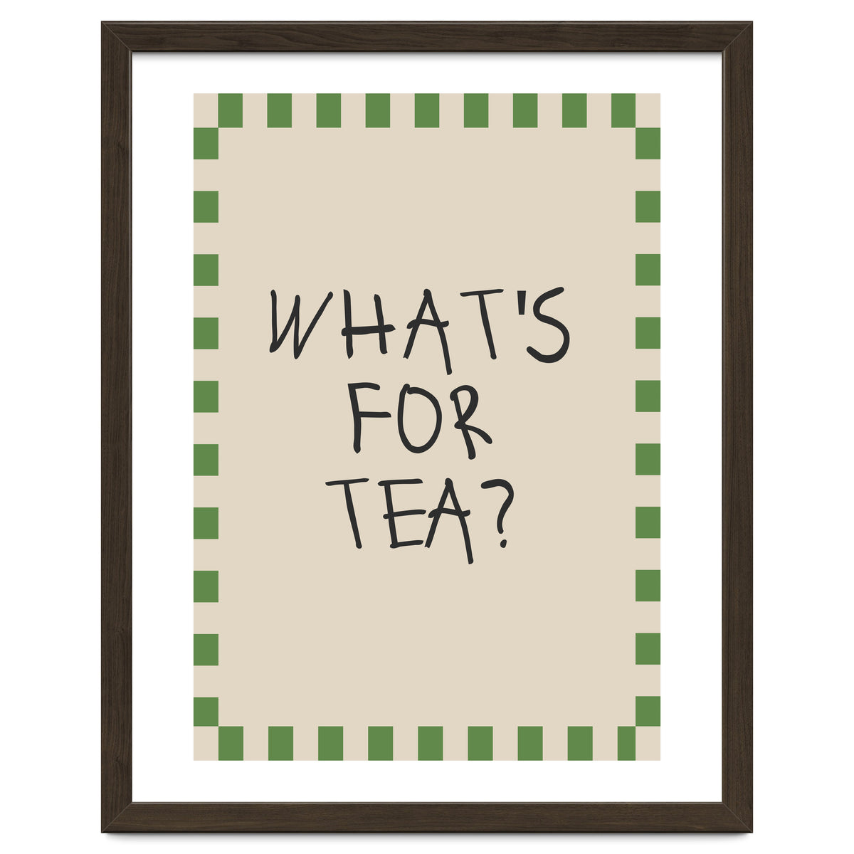 What’s For Tea, Cute Kitchen Quote Print, Playful Wall Art for Dining Spaces