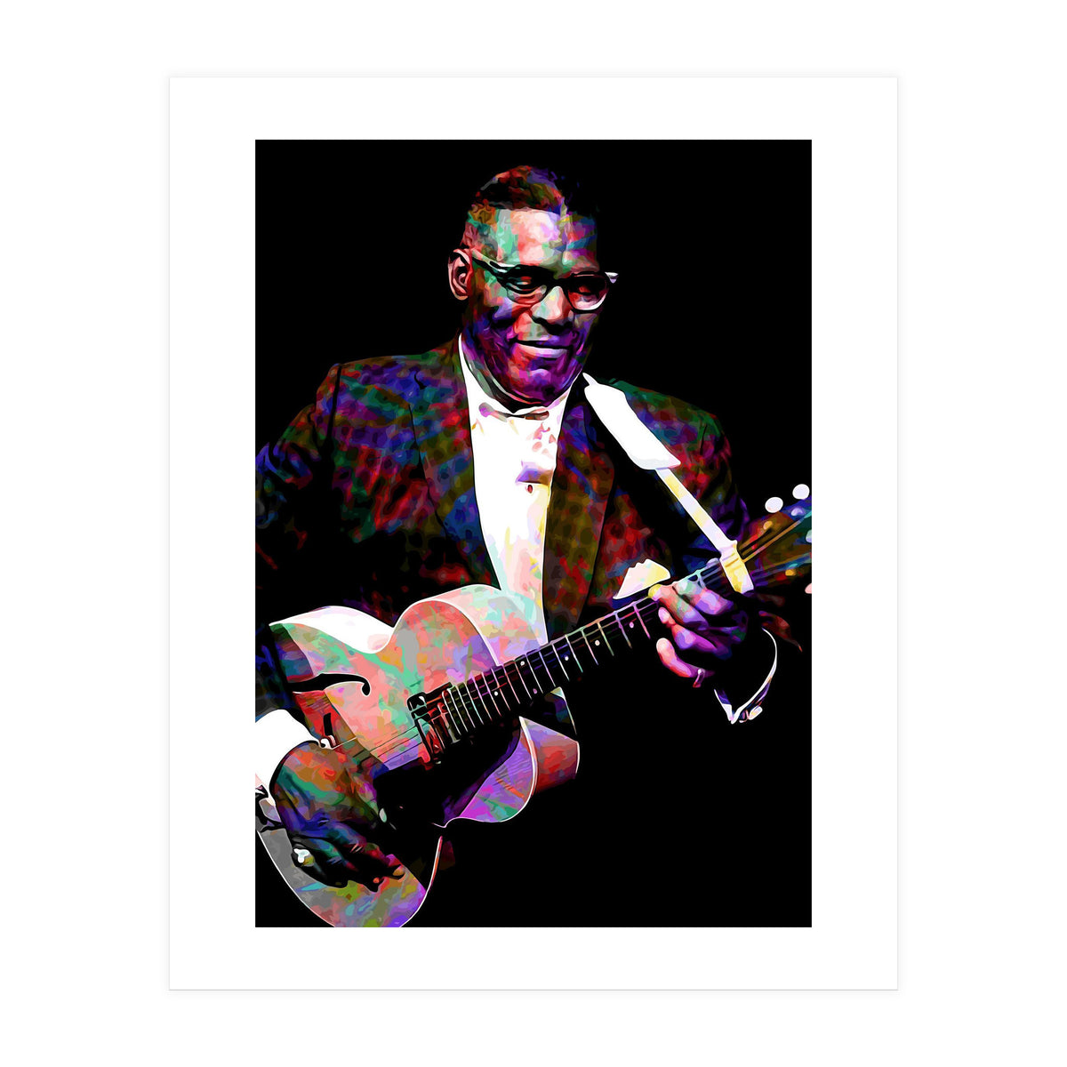 Howlin Wolf American Blues Guitarist Colorful (Print Only)