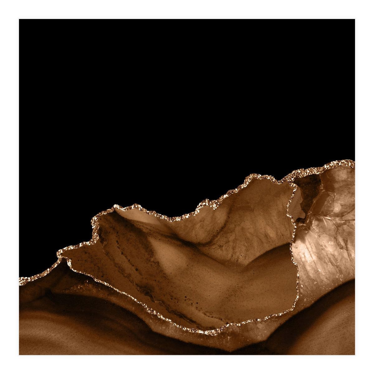 Brown & Gold Agate Texture 06 (Print Only)