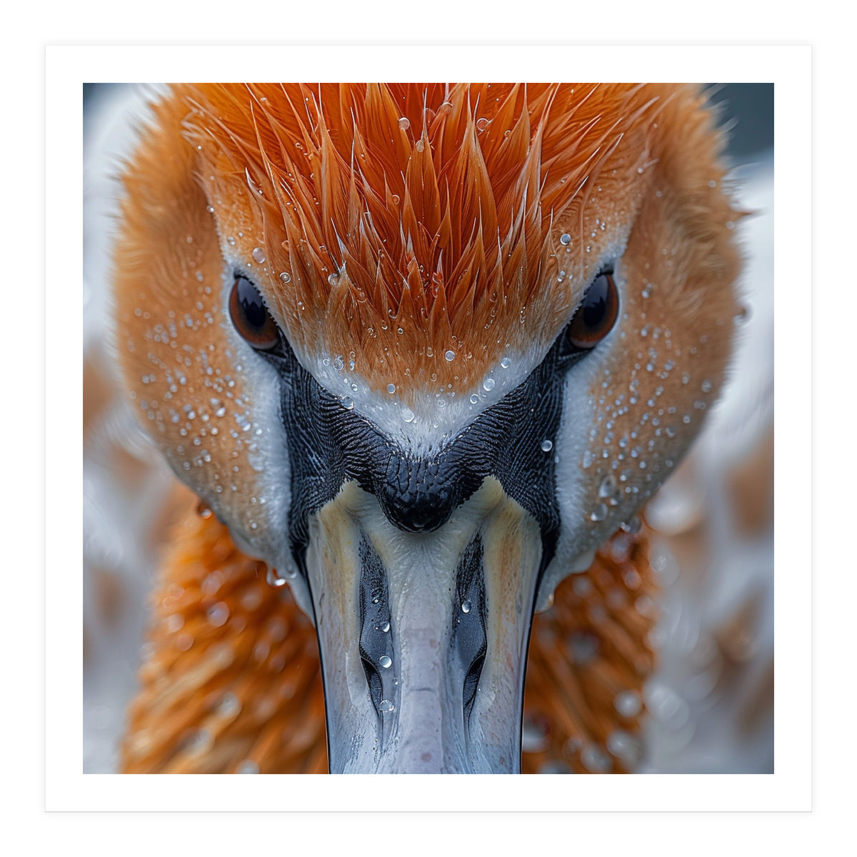 Close Up Of A Pelican's Beak With Water Droplets (Print Only)