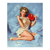 Pinup Sexy Girl Posing With Her Red Book (Print Only) thumbnail