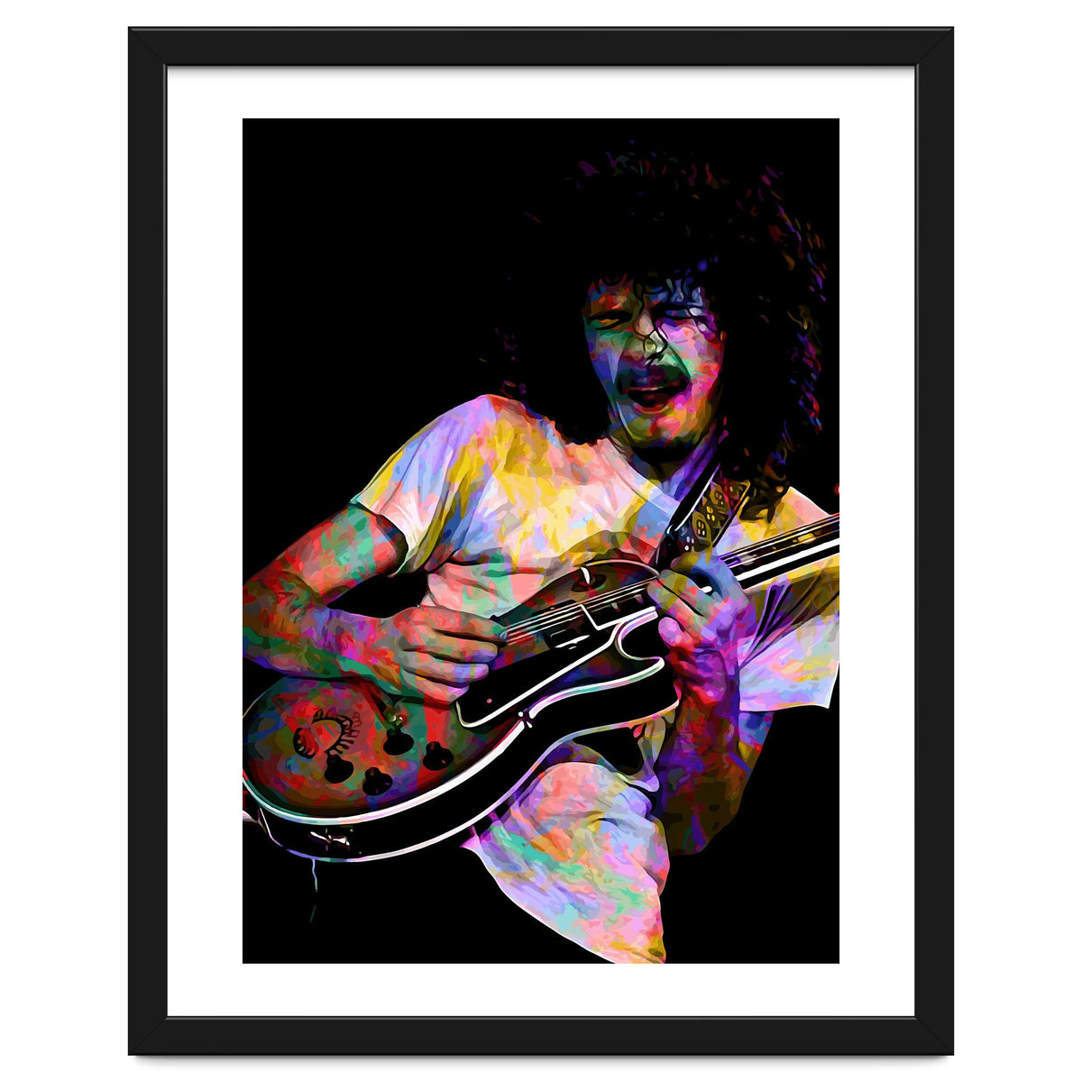 Carlos Santana . American Rock Guitarist Legend Colorful