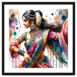 Hindu Woman Dancer With Jewelry And Sari thumbnail