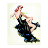Pinup Girl Posing In Black Dress (Print Only) thumbnail