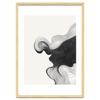Abstract Black And White Wavy Lines Flowing Organic Shape