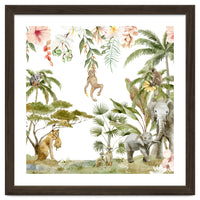 Watercolor Wild Animals Jungle