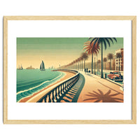 Vintage Coastal Promenade Poster