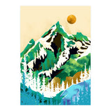 Grass Is Greener Wherever It Is Loved Positivity Nature Landscape Snow, Winter Mountains Painting Forest, Wild Travel Adventure (Print Only) thumbnail