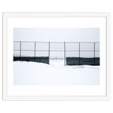 The entrance gate of the snow-covered baseball field thumbnail