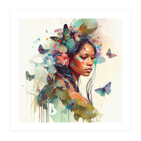 Floral Native Warrior Woman Butterfly Dance (Print Only)