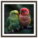 Two Lovebirds Sitting Together On A Branch thumbnail