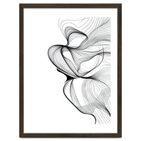 Abstract Black And White Swirls And Lines Flowing Art