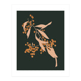 The Blooming Touch, Botanical Vintage Illustration, Dark Blush Bohemian Painting, Plants Nature Eclectic Classy Scandinavian (Print Only) thumbnail