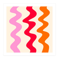 Squiggly Lines - orange, pink and cream (Print Only)