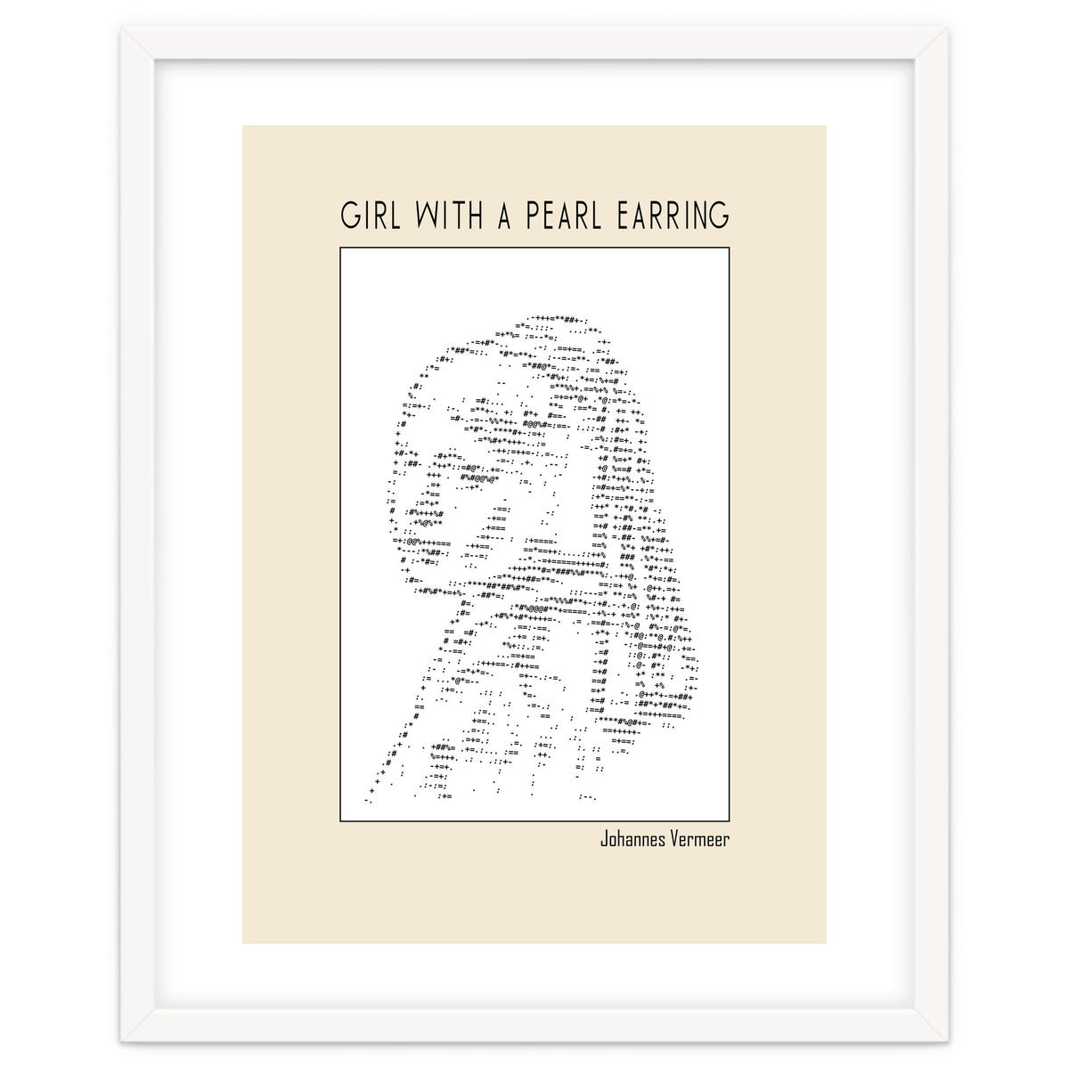 Girl With A Pearl Earring Johannes Vermeer Ascii Art