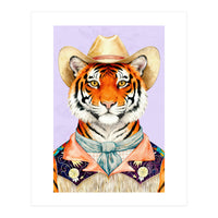 Tiger Portrait in Hat Wild Cowboy Fashion  (Print Only)