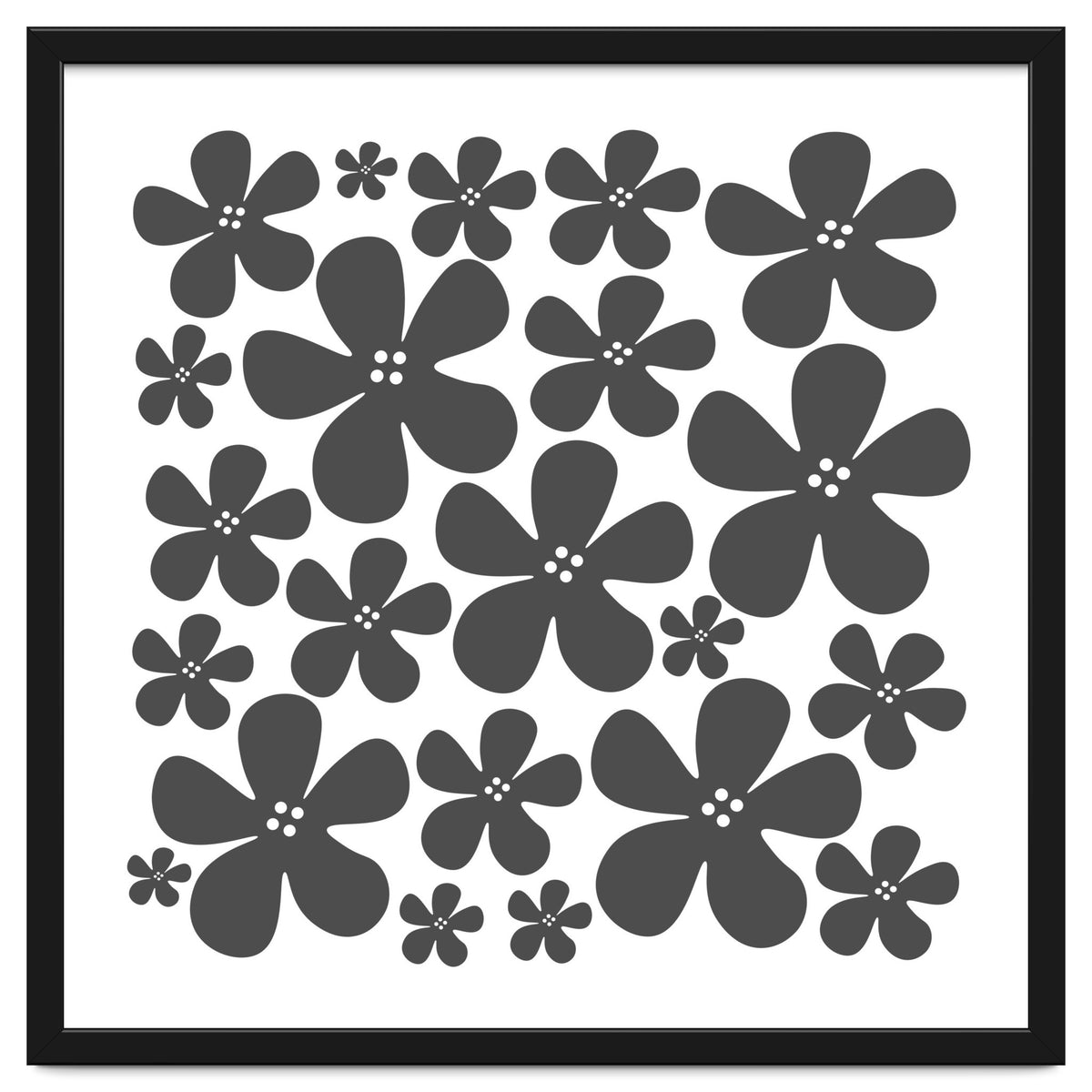 Grey Flowers Pattern