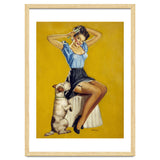 Pinup Woman Posing With Her Dog thumbnail
