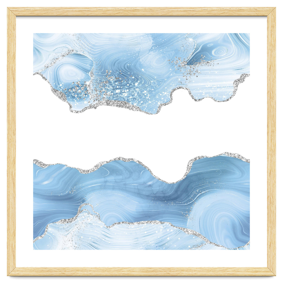 Blue & Silver Agate Glitter Texture 07