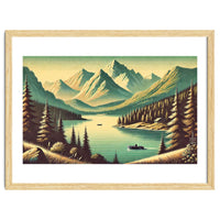 Vintage Alpine Lake Poster