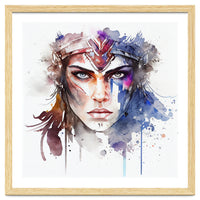 Watercolor Warrior Woman #1