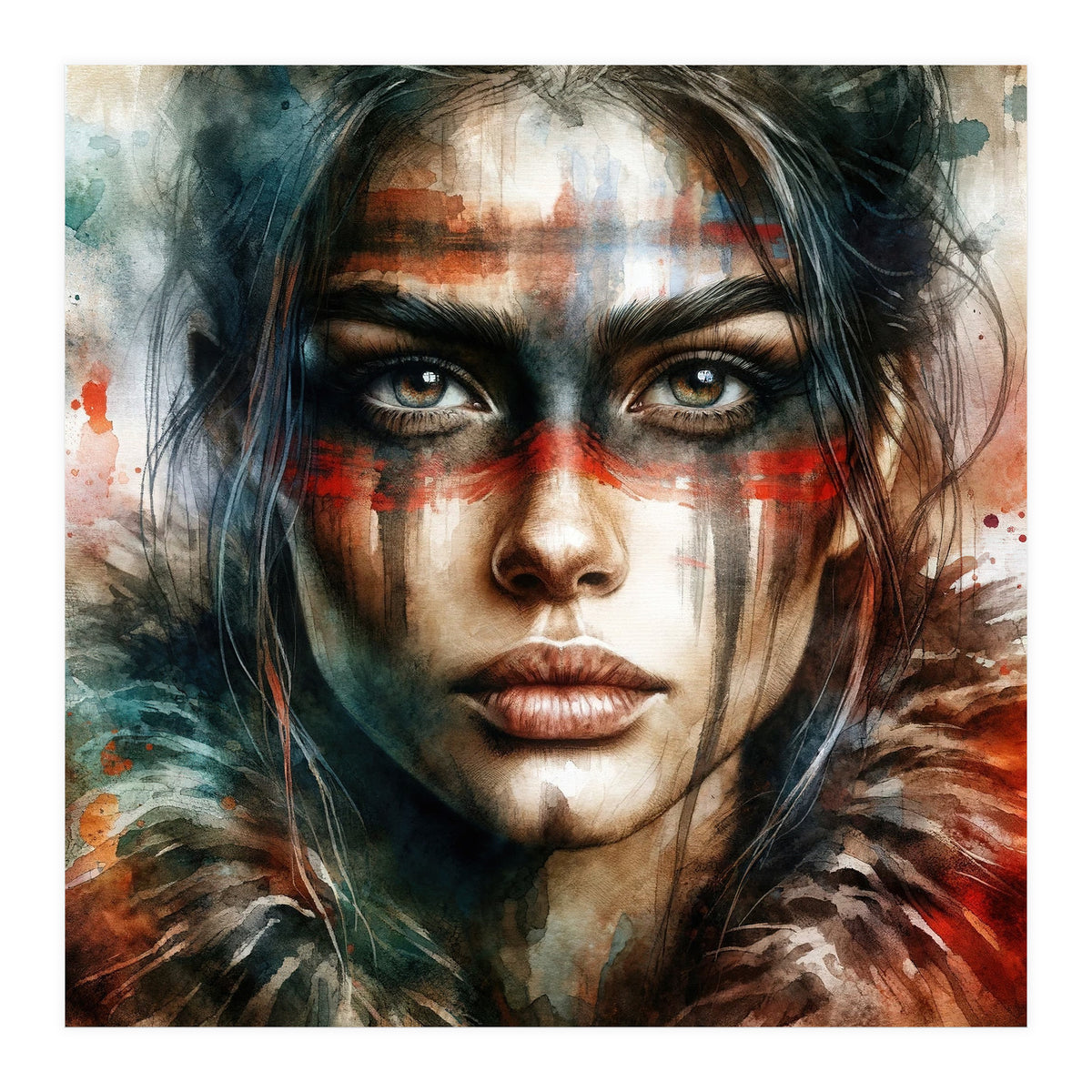 Watercolor Warrior Woman #2 (Print Only)