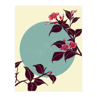 Pink flowers on a blue moon (Print Only)