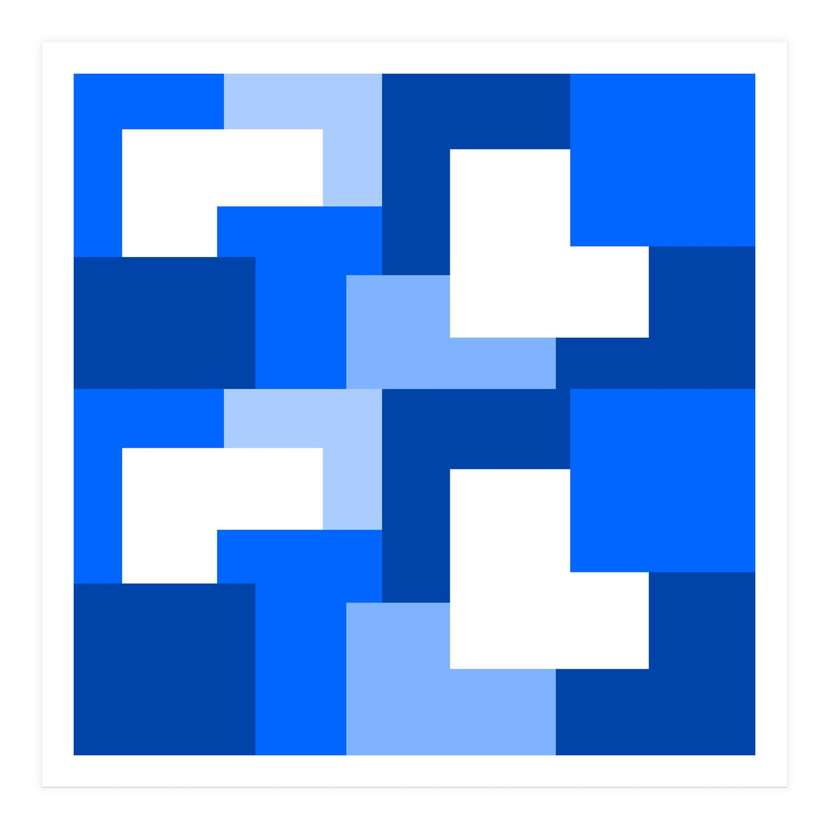 Blue Abstract Square Tiles (Print Only)