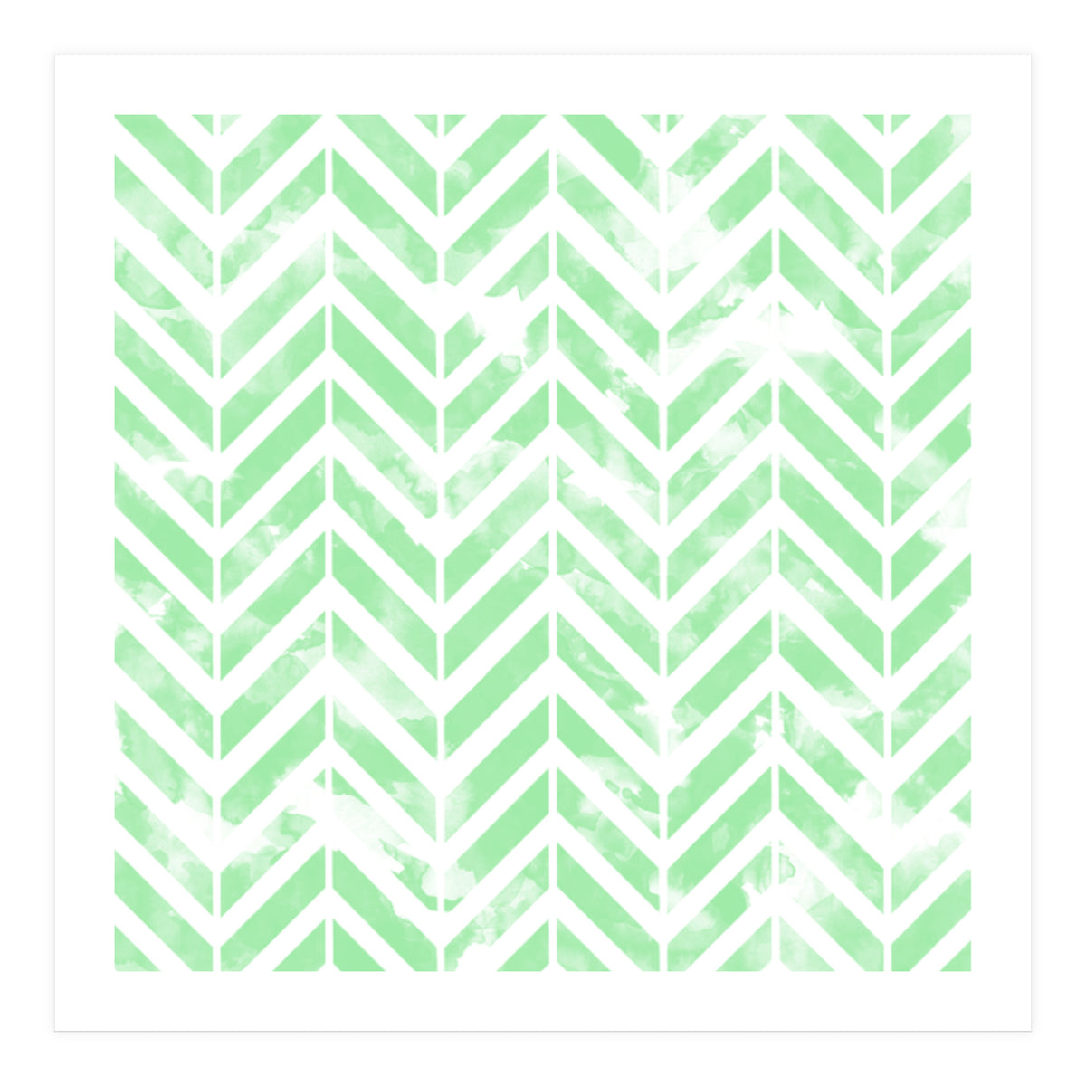 Shabby Green Chevron (Print Only)