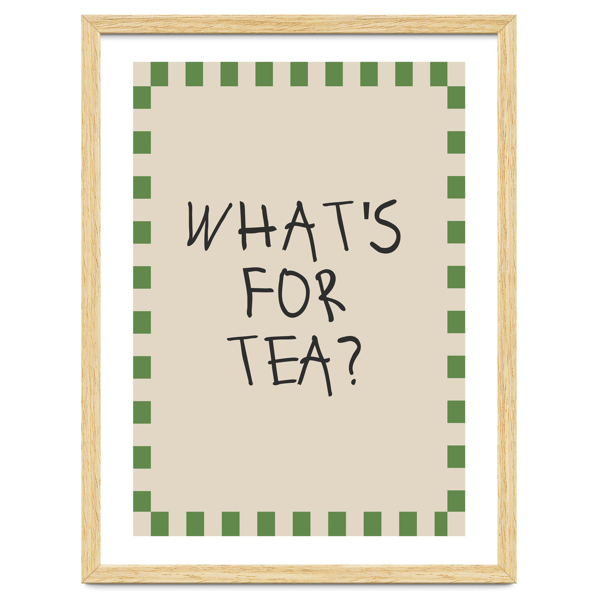 What’s For Tea, Cute Kitchen Quote Print, Playful Wall Art for Dining Spaces
