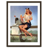 Countryside Pinup Girl Posing On A Fence With Love Letters And A Full Mailbox thumbnail